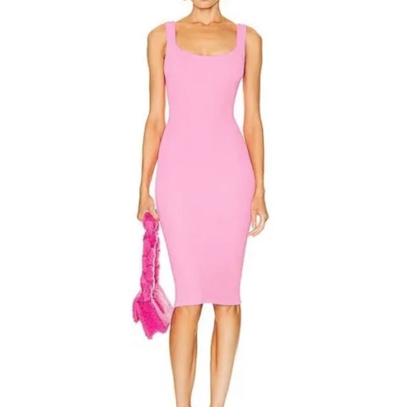 ❗️Sold❗️NWT Hunza G Pink Crinkle Tank Dress One Size 🩷 - Picture 14 of 14